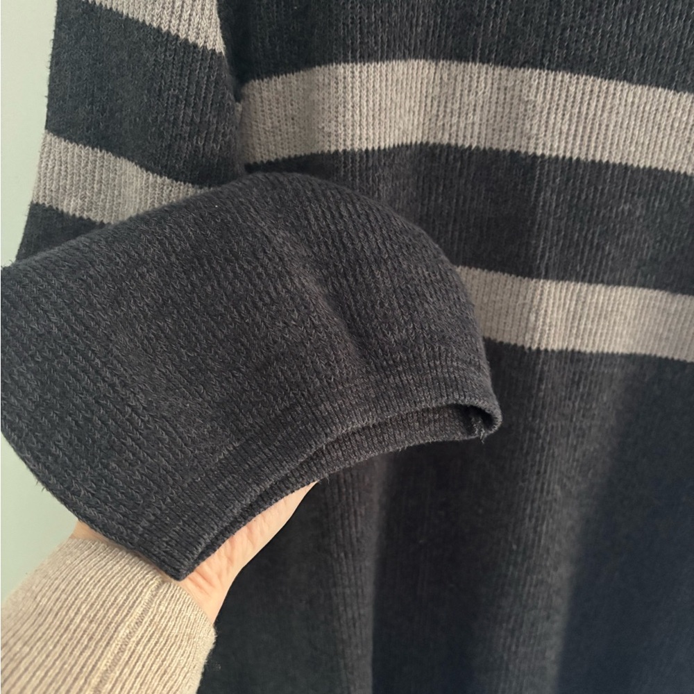 Free People Black and Gray Striped Mini Dress - Picture 7 of 14